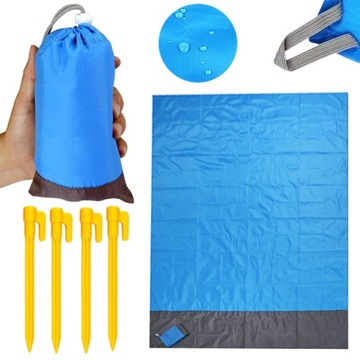 MATA PIKNIKOWA SURVIVAL PLAŻOWA 210x140 POKROWIEC