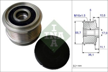 ALTERNÁTOR - SPOJKA JEDNOSMĚR SCHAEFFLER INA 535 0161 10