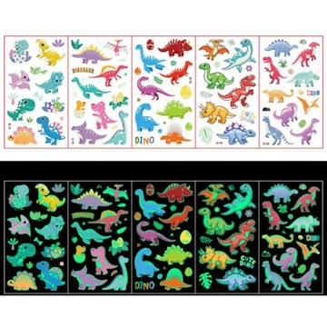 Светящиеся в темноте татуировки единорога для детей, временные, моющиеся
