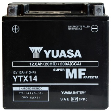 YUASA YTX14-BS 12,6 Ач 200 А VT GSF XJ GSX-R ЯПОНИЯ