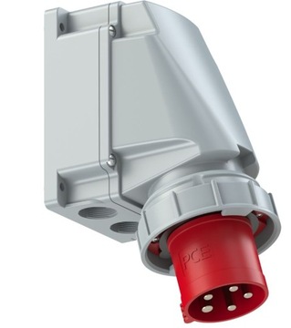 PCE Wtyczka odbiornikowa 63A 5P 400V 6h IP66/67, 535-6, czerwony