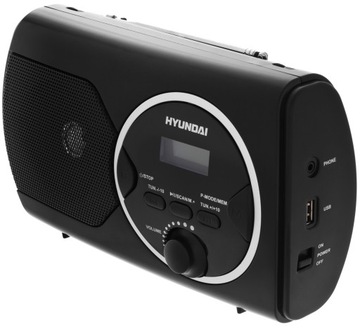 MAŁE ZGRABNE KUCHENNE RADIO PRZENOŚNE FM SIECIOWE + BATERIE USB LCD HYUNDAI