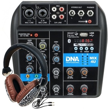 Mikser Audio DNA MIX 4U 4-kanałowy + Słuchawki