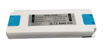 Zasilacz meblowy płaski Ecolight 60W 12V 5A IP44