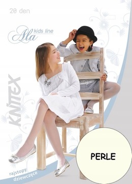 cienkie rajstopki PERŁOWE dla dziewczynki LYCRA 20 den ALA knittex 152-158