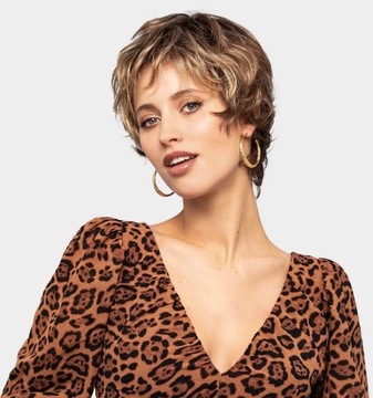 H&M baskinka falbanka babydoll panterka bluzka centki leopard wycięte plecy