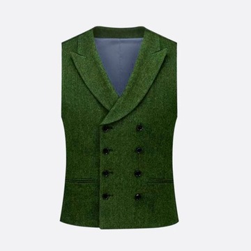 Customizable Men's Vest Wool Herringbone Sleeveles