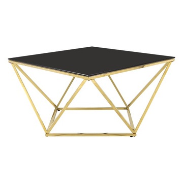 STOLIK Chrom KAWOWY szkło złoty GLAMOUR diament