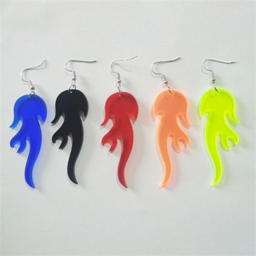 СЕРЬГИ С КУЛОНОМ ПЛАМЯ КАПЛИ ИЗ ОГНЕВОГО ПАНК-УКРАШЕНИЯ