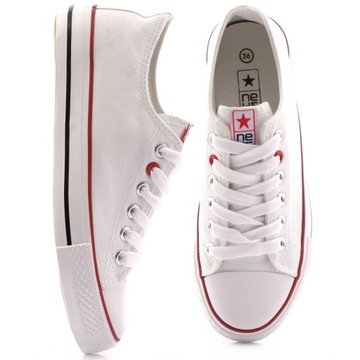 TRAMPKI TENISÓWKI BUTY DAMSKIE BIAŁE NEWS 4723 39