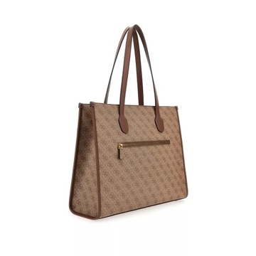 Guess Torba Damska Silvana Brązowa Tote Bag Elegancka Z Logo