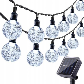 LAMPKI SOLARNE OGRODOWE GIRLANDA ŚWIETLNA 7M 50LED
