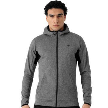 BLUZA TRENINGOWA MĘSKA 4F Z ODBLASKIEM KIESZEŃ S