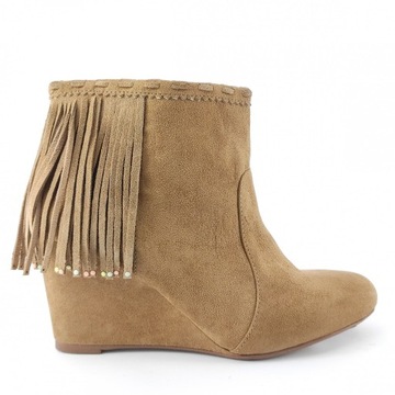M08820K LA2 BOTKI KOTURNA BRĄZ BERSHKA 39