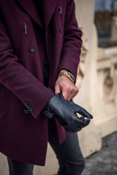 BETLEWSKI Rękawiczki skórzane męskie do smartfona dotykowe markowe skóra XL