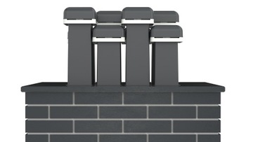 FLATLINE низкий прямоугольный дымоход, ЧЕРНЫЙ