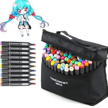 АЛКОГОЛЬНЫЕ МАРКЕРЫ, ТРИПСЫ, МАРКЕРЫ, ДВУСТОРОННИЕ МАРКЕРЫ, НАБОР 80 ШТ + СУМКА