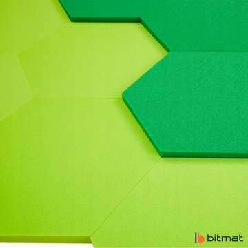 Декоративная акустическая пена двух цветов Зеленые шестиугольные стеновые панели