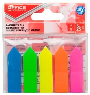 Zakładki Office Products 12x45 mm 5x25 szt