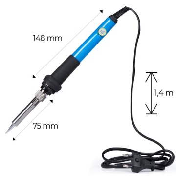 МАЛЕНЬКИЙ ПАЯЛЬНИК С РЕГУЛИРОВКОЙ ТЕМПЕРАТУРЫ 60 Вт + 6 НАКОНЕЧНИКОВ