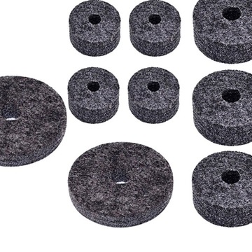 12Pcs Cymbal Felt Washer for Drum Set Percussion Instrument Felts Pads gray