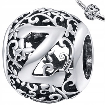 CHARMS literka Z zawieszka srebro pr 925 koralik