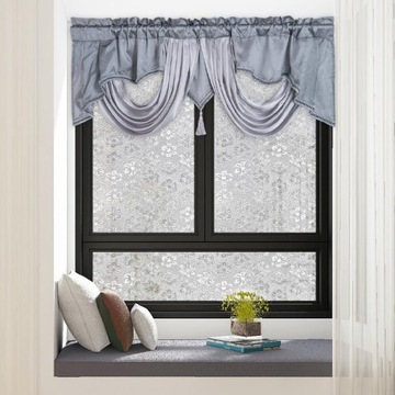 Kieszeń na pręt Valance Oddychająca zasłona okienna Panel Poziomy okien Decor Szary