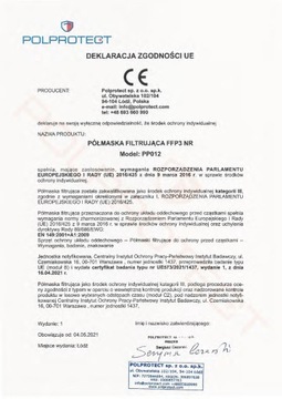 МАСКА FFP3 6-СЛОЙНАЯ ЗАЩИТНАЯ ПОЛУМАСКА