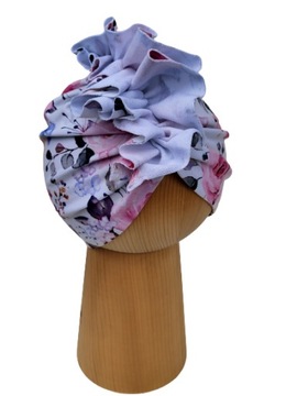 Czapka Turban Pastelowe Róże Polski Produkt 52-55
