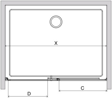 Drzwi wnękowe szklane złoty profil 160 cm P grafit