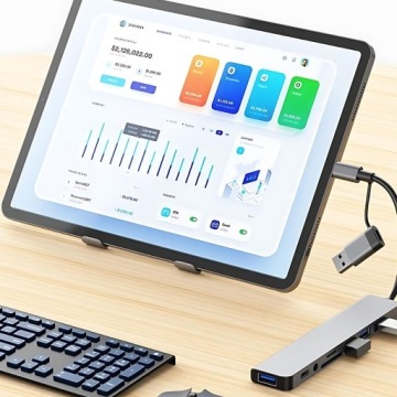 ДОК-СТАНЦИЯ-КОНЦЕНТРАТОР USB-C С АДАПТЕРОМ USB-A - КАРДРИДЕР + 5 ПОРТОВ USB