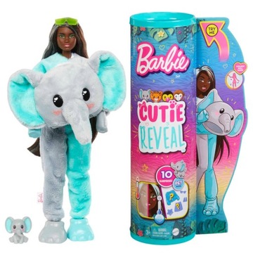 Barbie Cutie Reveal Słonik Lalka Dżungla HKP98