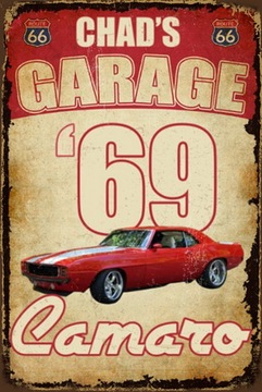 Tablica Ozdobna Blacha Chad's Garage 69 Camaro
