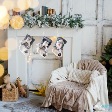 3 РОЖДЕСТВЕНСКИХ НОСКА В ПОДАРОК ​​Декоративная туфелька ДЛЯ КАМИНА Декоративная на окно