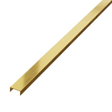 Listwa ozdobna U rektyfikowana kolor złoty matowy 5mm 244cm