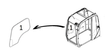 ПРАВОЕ СТЕКЛО ЭКРАННАЯ ПЕЧАТЬ JCB JS145LC JS145W 333/J3865