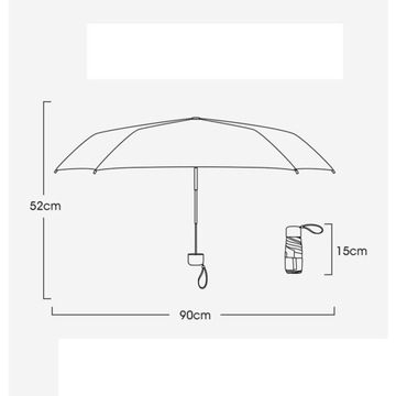Compact Rain Cover Travel Sunshade Umbrella Orange