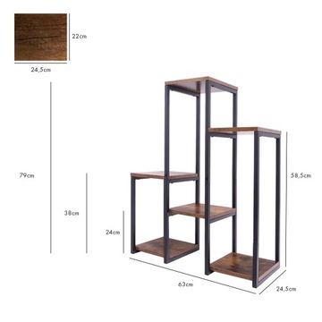 Металлическая подставка для цветов, высокая, на 6 горшков, большая, XL, 79 см, PANORAMA