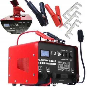 ВЫПРЯМИТЕЛЬ С ПУСКОВЫМ ЗАРЯДНЫМ УСТРОЙСТВОМ GZL-70 FAST CHARGE + ПУСК 12В/24В 500Ач