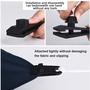 Прочные зажимы фиксируют брезенты, палатки,