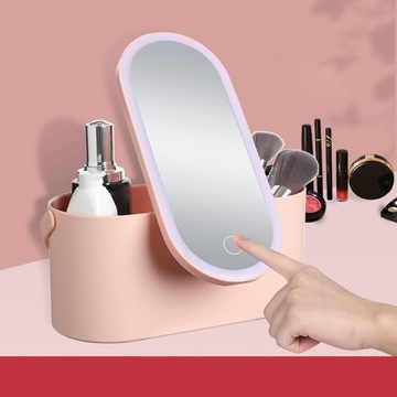 Органайзер для макияжа со светодиодной подсветкой, зеркальный