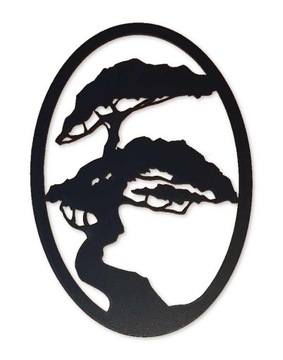 Obraz DRZEWO ŻYCIA BONSAI baza CHROBOTEK 50cm rama panel drewniany czarny