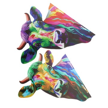 Металлическая голова коровы, декоративно-прикладное искусство, украшение стен