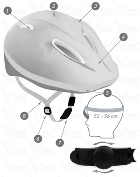 Hulajnoga trójkołowa balansowa 2x wstążki kask 52-56 cm M Stitch Potworek
