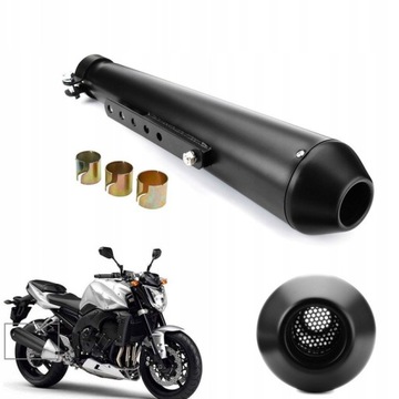 TŁUMIK WYDECH MOTOCYKLOWY CZARNY RURA DO SKUTERA 44.5CM