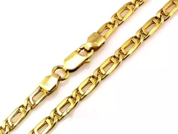 Elegancki złoty łańcuszek 14k z prostokątnych ogniw 3.2mm r50 złoto 585