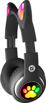 НАУШНИКИ CAT EAR БЕСПРОВОДНЫЕ С BLUETOOTH FREEMOTION B585 СВЕТОДИОДНЫЙ ЧЕРНЫЙ