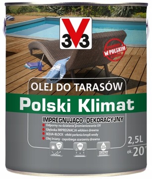 V33 Olej do Tarasów Polski Klimat 2,5L Bezbarwny +