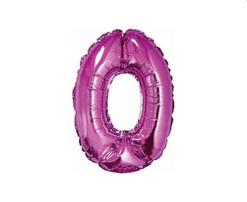 Balon foliowy Cyfra 0 różowa 35 cm Urodziny