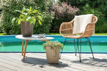 Цветочный горшок MIRA ECO из переработанного сырья, диаметр 14,5х17,2 АНТРАЦИТ